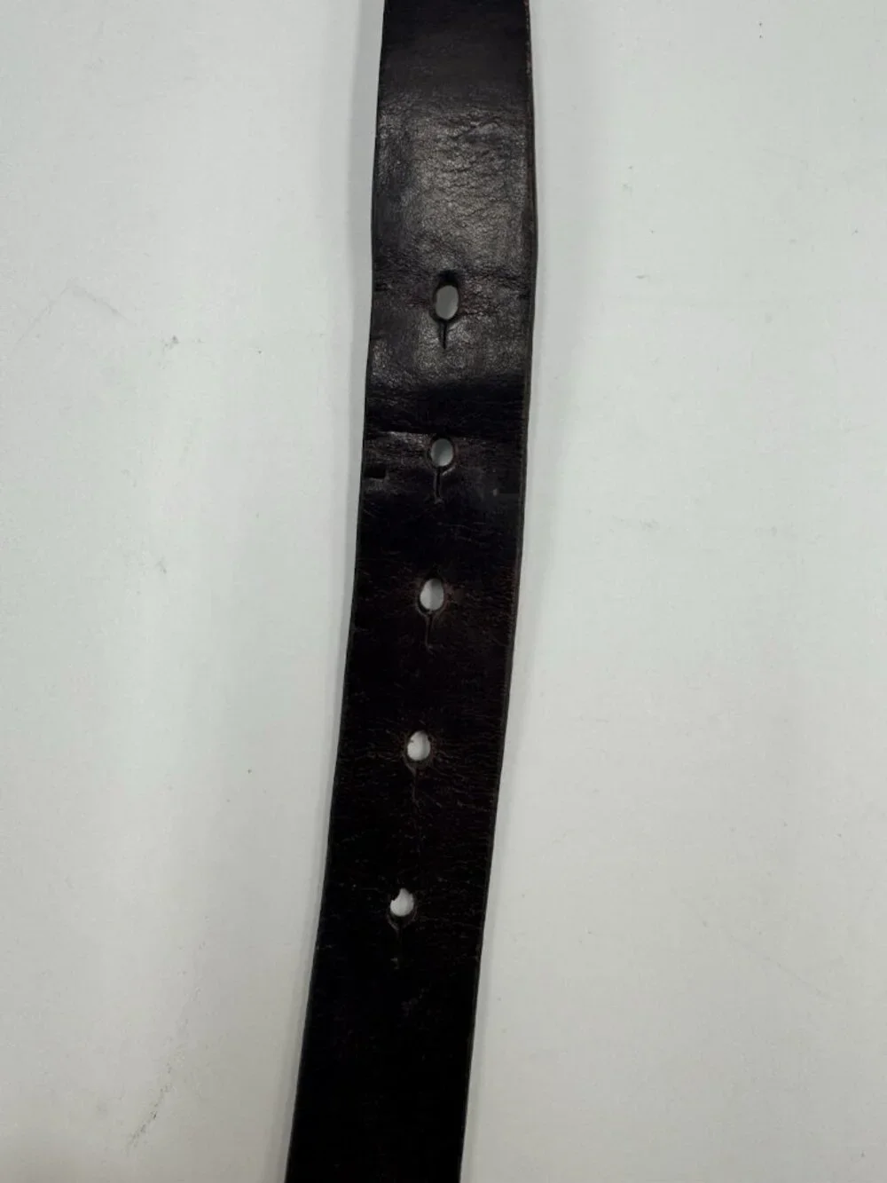 Tumi Vintage Brown Leather Dress Belt Plaque Buckle